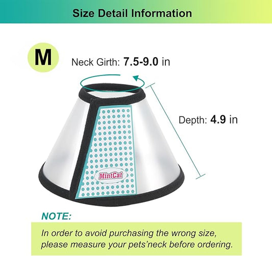 Cat Cone, Adjustable Recovery Pet Cone Elizabethan Collar for Cats Rabbit, 8.1 Inches Cat Cone Collar Soft, Protective Cat Cones to Stop Licking, Lightweight Practical Kitten Cone