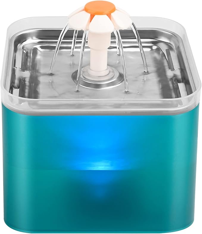 Cat Water Fountain Stainless Steel: Flower Cat Fountain for Drinking - Metal Water Fountain for Cats - Premium Pet Waterer Fountain 304 Stainless Steel - AONBOY Cats Drinking Fountain for Small Dogs