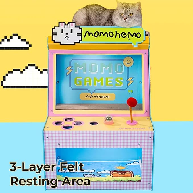 Cardboard Cat House Arcade Cat Scratcher House Indoor Cat Condo Cat Playhouse with Sisal Pad