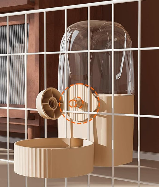 Hanging Cage Automatic Pet Food Water Dispenser 34oz, Large Capacity Feeder Gravity Refill Food and Siphon Suction Water Set for Dog Cat Rabbit Chinchilla and Ferret (Water Dispenser)