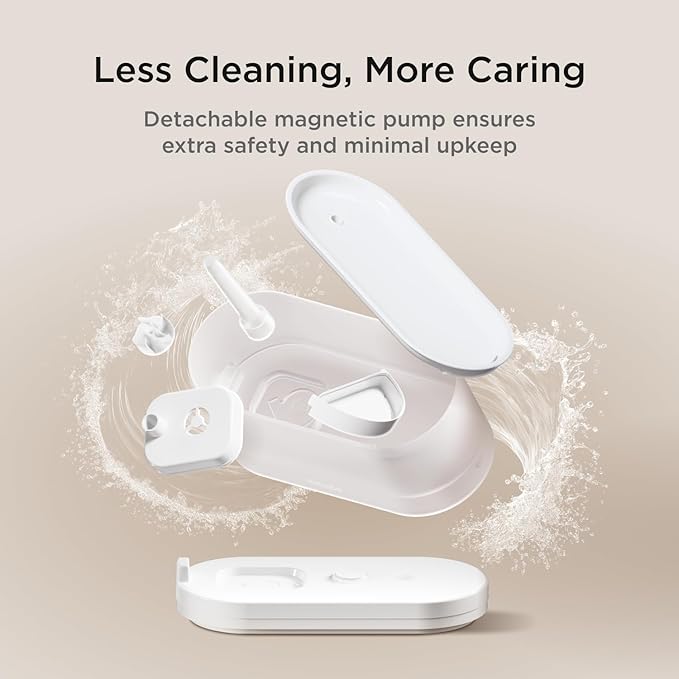 Petcube Pet Water Fountain | Automatic Wireless Water Fountain for Cats and Dogs with Ceramic Bowl, Easy to Clean, 4-Layer Filtration, in-App Filter Control, LED Light, Quiet Pump, Battery Operated