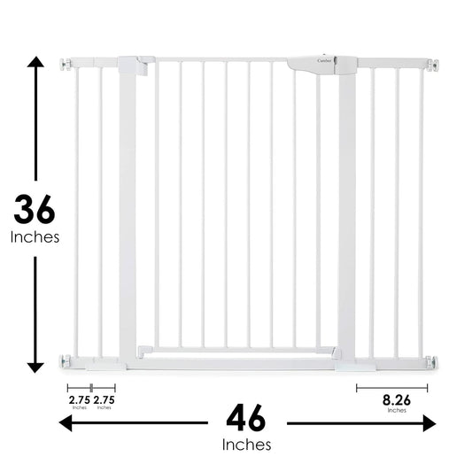 Cumbor 36" Extra Tall Baby Gate for Dogs and Kids with Wide 2-Way Door, 29.7"- 46" Width, and Auto Close Personal Safety for Babies and Pets, Fits Doorways, Stairs, and Entryways, White