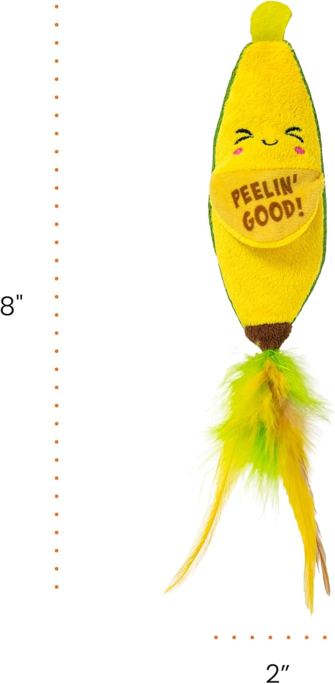 Catstages Peelin' Good Banana Kicker Dental Catnip Toy, Yellow