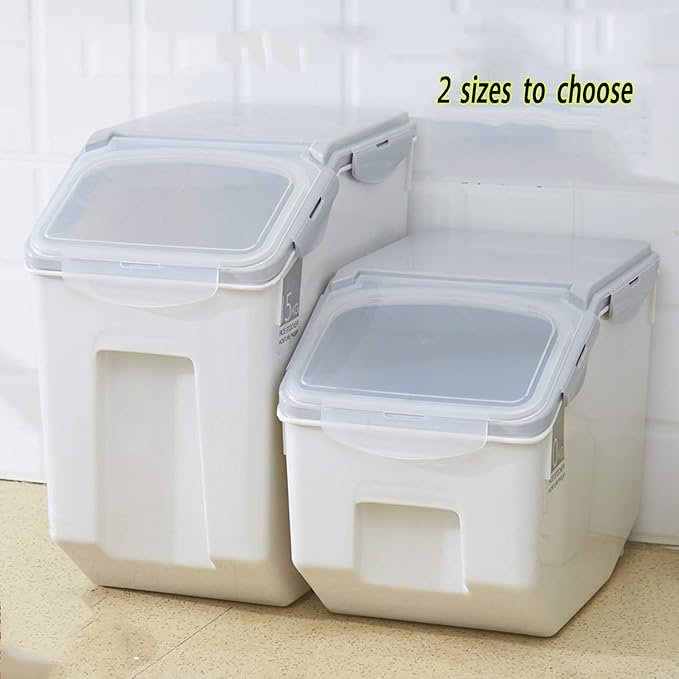 2-Pack 15L/4 Gallon Airtight Food Storage Containers with Locking Lids – Leakproof Dry Dog Food Rice Grain Bin for Kitchen Pantry Organization (507oz)