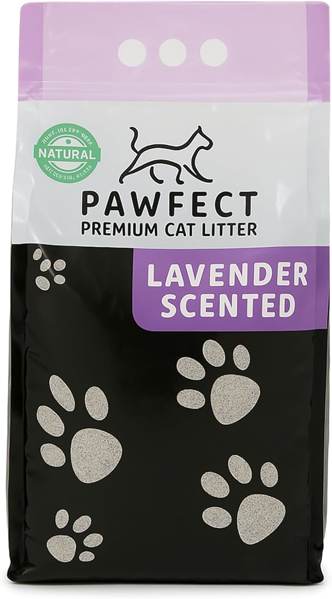 Lavender Scented Cat Litter – 9.6 lb / 5L, Fast Clumping, Natural Odor Absorption, Lightweight Formula, Made with Turkish White Bentonite