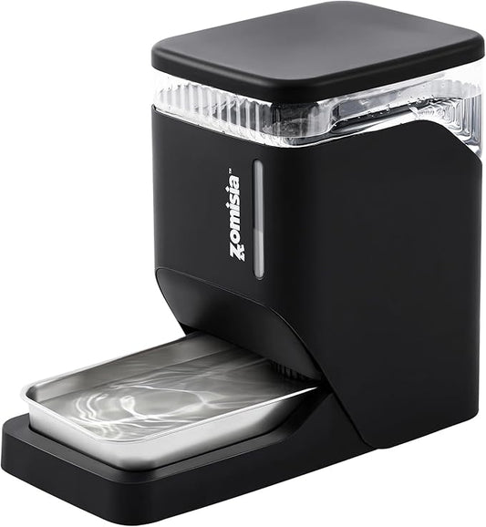 Automatic Cat and Dog Water Dispenser 6L with Stainless Steel Bowl, Gravity Water Bowl for Dogs Cats, 1.6 Gallon Pet Waterer 100% BPA Free, Black