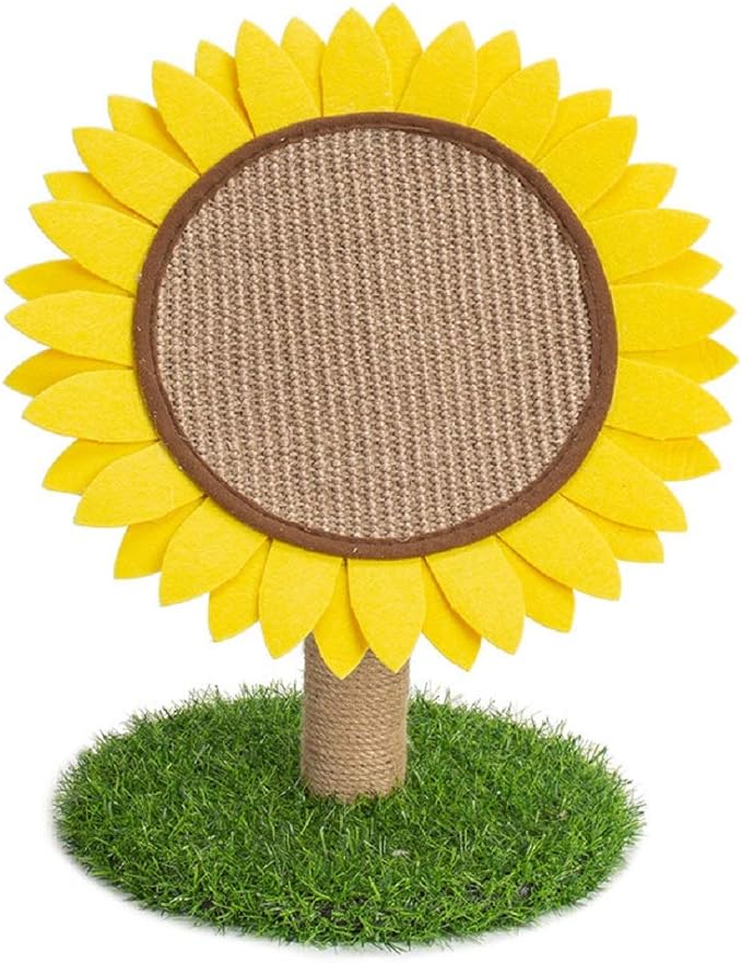 Sunflower Cat Scratching Post with Sisal Covered, Cat Claw Scratcher Pole for Kitten, Flower Cat Tree Furniture Scratch Post