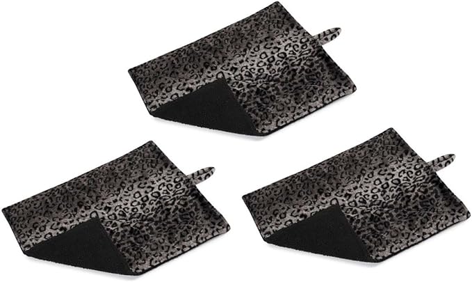 Prairie Horse Supply Quality Thermal Cat Mat and Free Cat Toy (Grey Leopard) (3 Mats) Cozy Self Heating Warming Kitty Kitten Puppy Small Dog Bed, Reversible Washable Pad, No Electricity