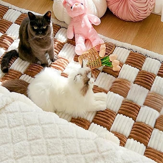 Washable Pet Bed Couch Cover, Funny Cat Mat, Anti-Slip Dog Bed, Pet Friendly Sofa Cover for Large Dogs (Deep Coffee, 70x210 cm/28 * 83in)
