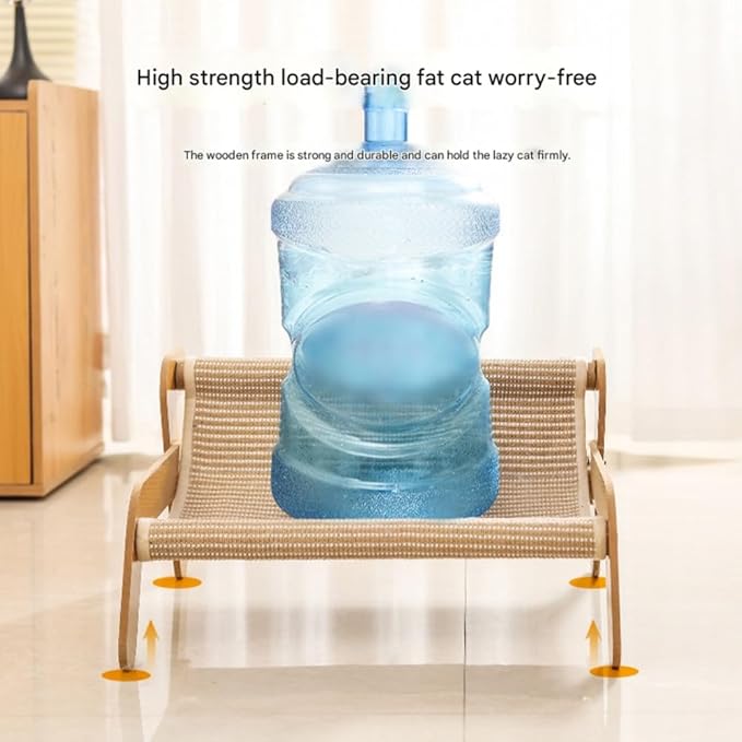 Mellowkin Cat Scratcher Couch, The Claw Lounge for Cats, Durable Wavy Rocker Bed and Lounger, Breathable Pet Hammock Seat, 2-in-1 wear Resistant Scratching Sisal Chair with Replace Pad (A Style)