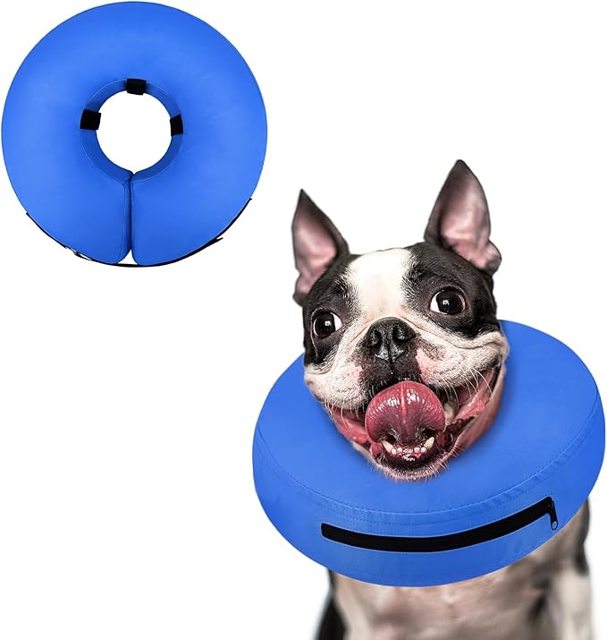Supet Inflatable Dog Cone Collar Alternative After Surgery, Doggie Neck Donut Collar Recovery ECollar for Post Surgery, Soft Dog Cone for Small Medium Puppies Cats