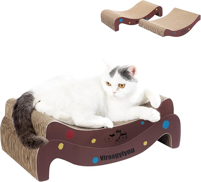 Cat Scratcher Infinity Scratchers for Indoor Cats Kitten Scratching Post, Couch Corner Scratch Pad for Cats as Beds Board & Furniture Reversible Lounge