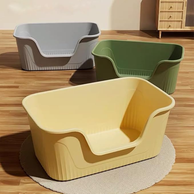 Vealind Extra Large Cat Litter Box 31''×21''×16'', Jumbo Litter Box for Big Cats or Multiple Cats, High Sided Litter Pan, Leak-Proof & Anti-Splashing, Easy Clean & Durable (Grey)