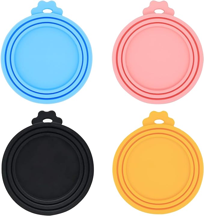 Food Can Covers/4 Pack/Universal BPA Free Silicone Dog Cat Food Can Lids for Dog and Cat Food/Fits All Standard Size Dog and Cat Can Tops for Pet Food Storage(Mix Color1)