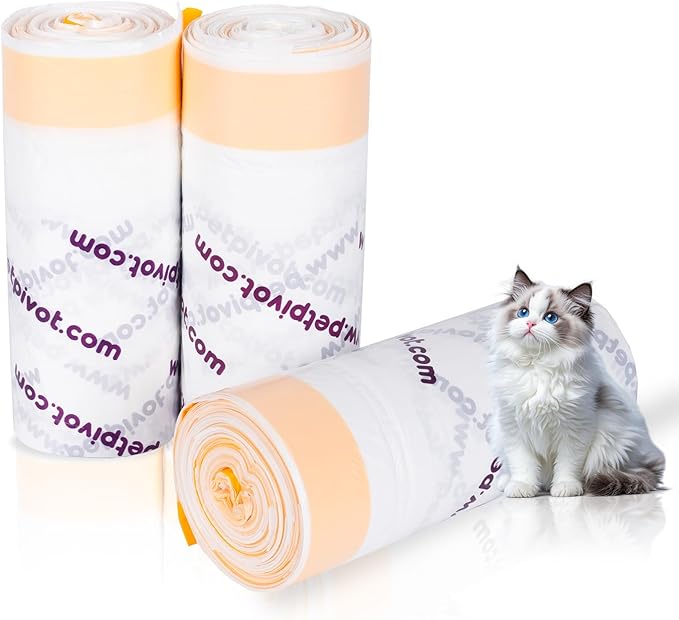 60 Pack Easy-Pull Cat Litter Box Liners Replacement Compatible with Autoscooper 11 Self Cleaning Litter Box and Most Automatic Litter Boxes