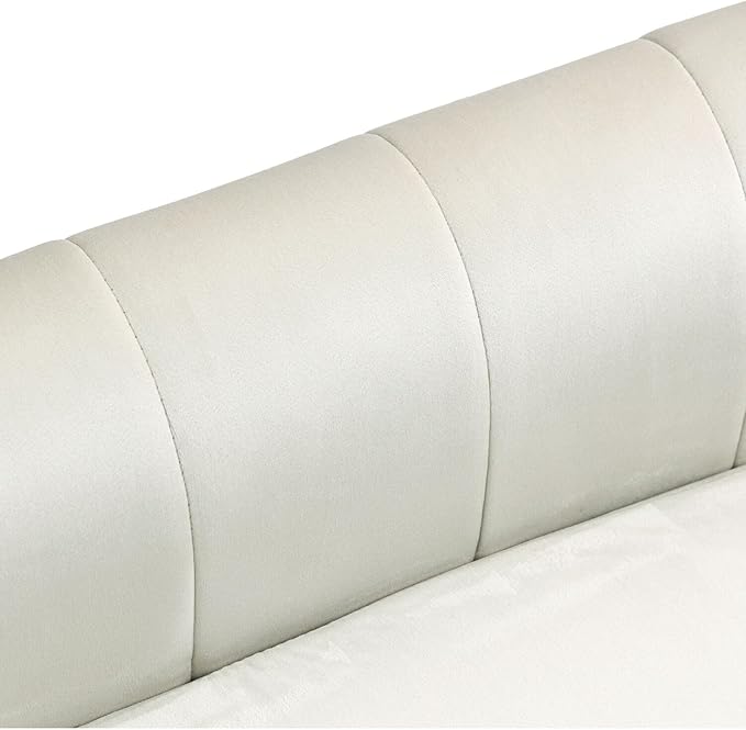 Critter Sitters 42-In. Elegant Cream Faux-Velvet Rectangular Dog Sofa for Medium and Large Dogs, Durable Elevated Dog Sofa Bed, Comfortable Dog Couch, Modern and Stylish Dog Sofa for Large Dogs