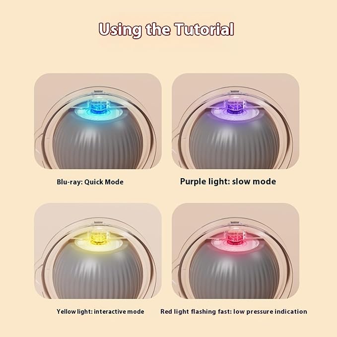 Interactive Cat Toy Ball 2025, Smart Automatic Rolling Ball for Indoor Cats, Fast Moving Mouse Cord Design, Self-Rolling Cat Toy on Carpet, Fun Gift for Kittens & Cats (Grey)