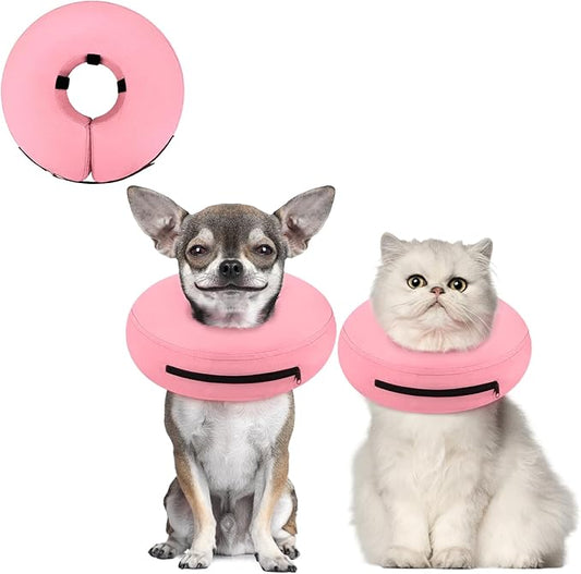 Supet Inflatable Dog Cone Collar for Small Dogs Puppies Cats, Soft Dog Cone Alternative After Surgery for Puppies Cats to Stop Licking