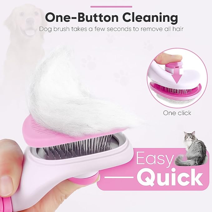 Namylya Cat Brush for Shedding & Grooming – Slicker Brush for Dogs and Cats with Long Hair – Removes Tangles, Mats & Loose Fur