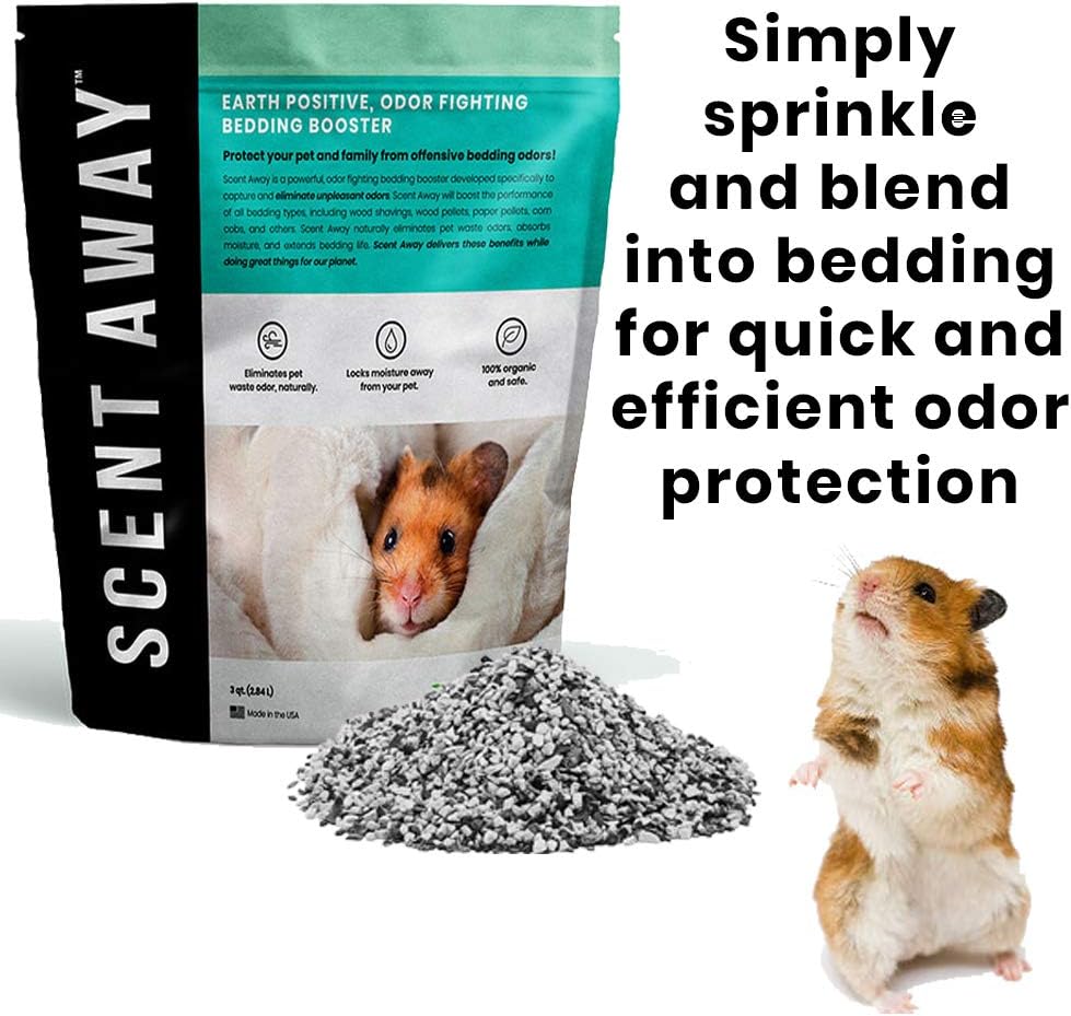 | Small Animal Bedding Deodorizer | 100% Natural & Fragrance Free, Non-Toxic Pet Odor Eliminator for Home | Active Carbon & Zeolite Extends Pet Bedding Life | Deodorizer for Pets 4lbs