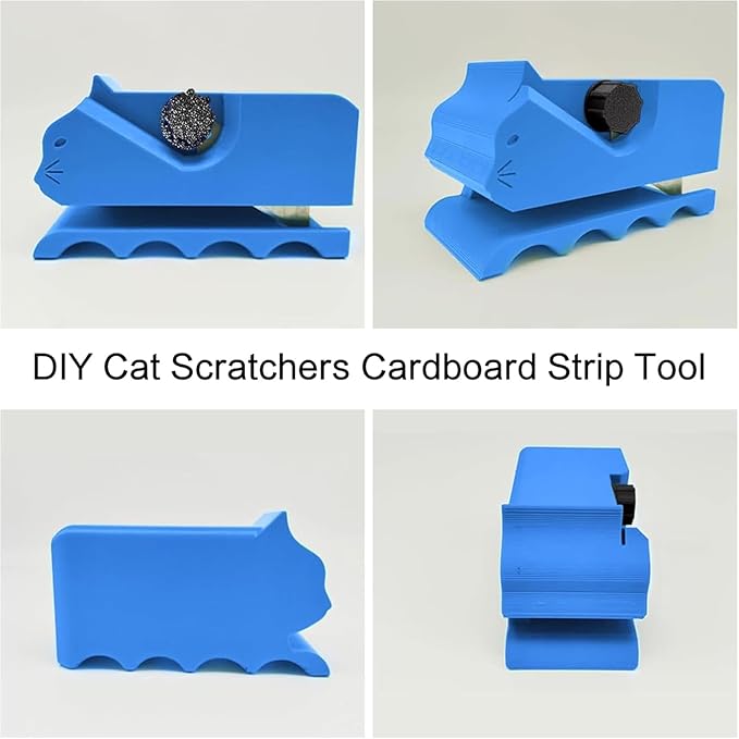 Creative Cat Scratching Board Cutter Cat Scratching Cardboard Cutter, 3D Printing Cardboard Cutter, Stripping Tool, Cardboard Handheld Cardboard Recycling Cutting Tool, Cardboard Cutter for Cat (Blue)