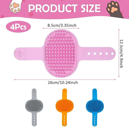 4Colors Cat Self Groomer for Indoor Cats, Wall Mounted Silicone Self Grooming-Cat Brush for Long Short Hair, Cat Face Scratchers Corner Massage Comb for Kitten Chair Leg Climbing Frame Scratching Post