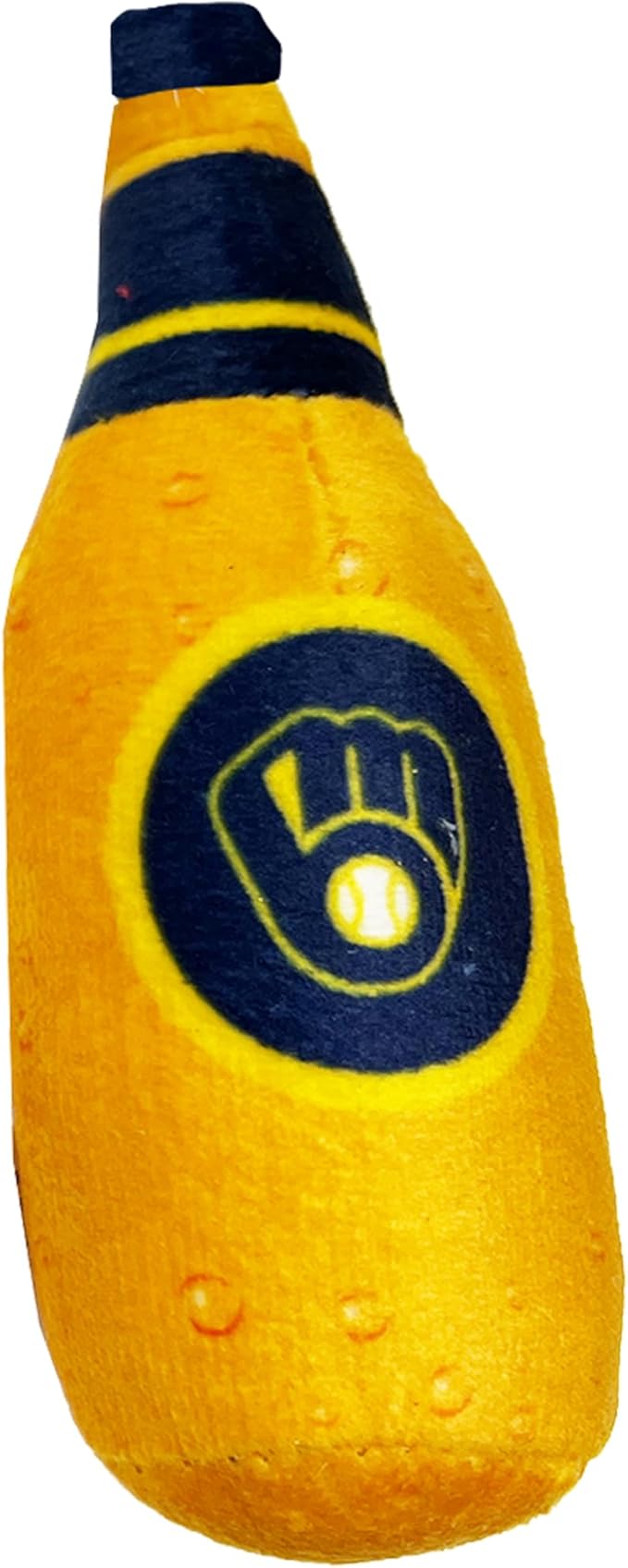 Best Plush CAT Toy - MLB Milwaukee Brewers Complete Set of 3 Piece Cat Toys Filled with Catnip. Incld: 1 Baseball Cap Cat Toy, 1 Baseball Cat Toy with Feathers & 1 Beer Bottle. Beautiful Team Logos