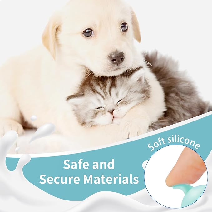 5Pack Kitten Bottle for Nursing Puppy Milk Kitten Bottles Feeding Kit Silicone Nipple for Newborn Pets Kittens, Puppy,Squirrel (Green)