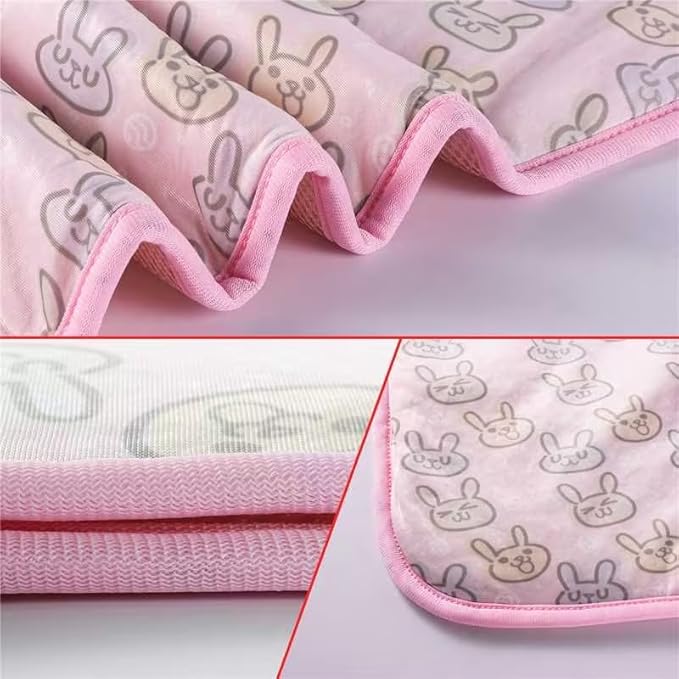 NACOCO Pet Cooling Mat Cat Dog Cushion Pad Summer Cool Down Comfortable Soft for Pets and Adults (L, Pink)