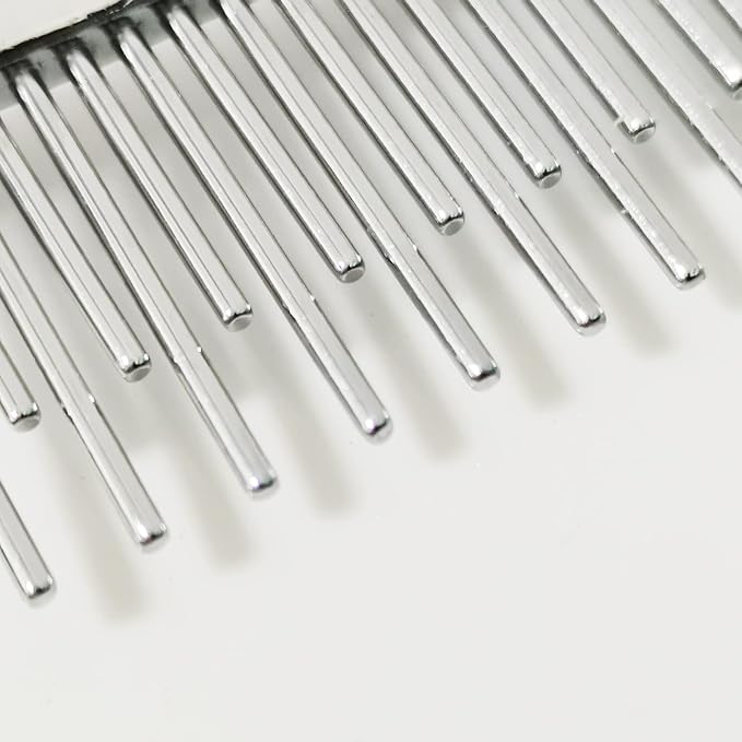 Dog or Cat Comb Grooming with Short and Long Teeth Dematting Knots Tangles Remover Combs Detangler Tool Suitable for Dogs Cats Poodle HorseStainless Steel Pin (Red)