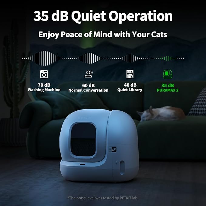 PETKIT 2025 Upgraded Automatic Cat Litter Box 2-Way Odor Remover & 20 Trash Bags,App Control Smart Robot with Anti-Scratch Inner Mat, Self-Cleaning Cat Litter Box True Integration & Structure Safety