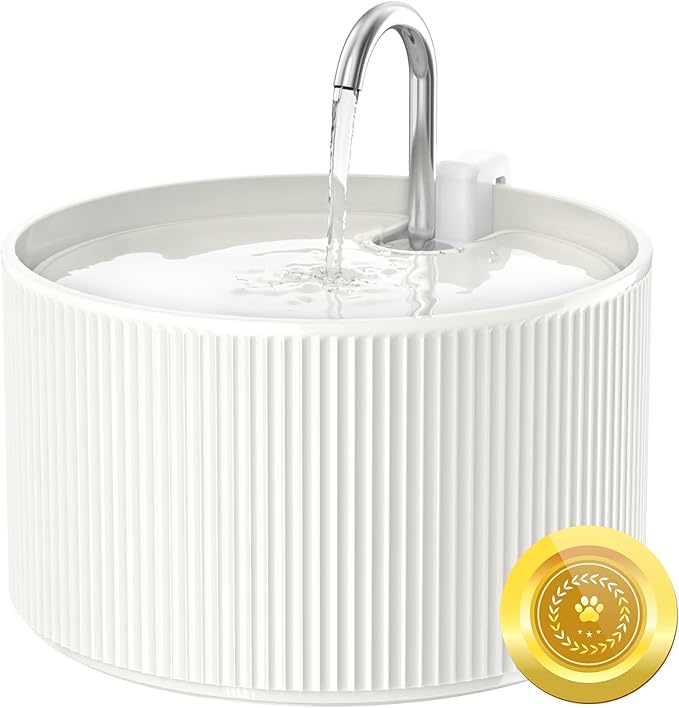Ceramic Cat Water Fountain, 2.2L/74oz Automatic Pet Drinking Fountain for Indoor Cats and Small Dogs, Ultra Quiet, BPA-Free, Cat Water Dispenser with Filter – Easy to Clean