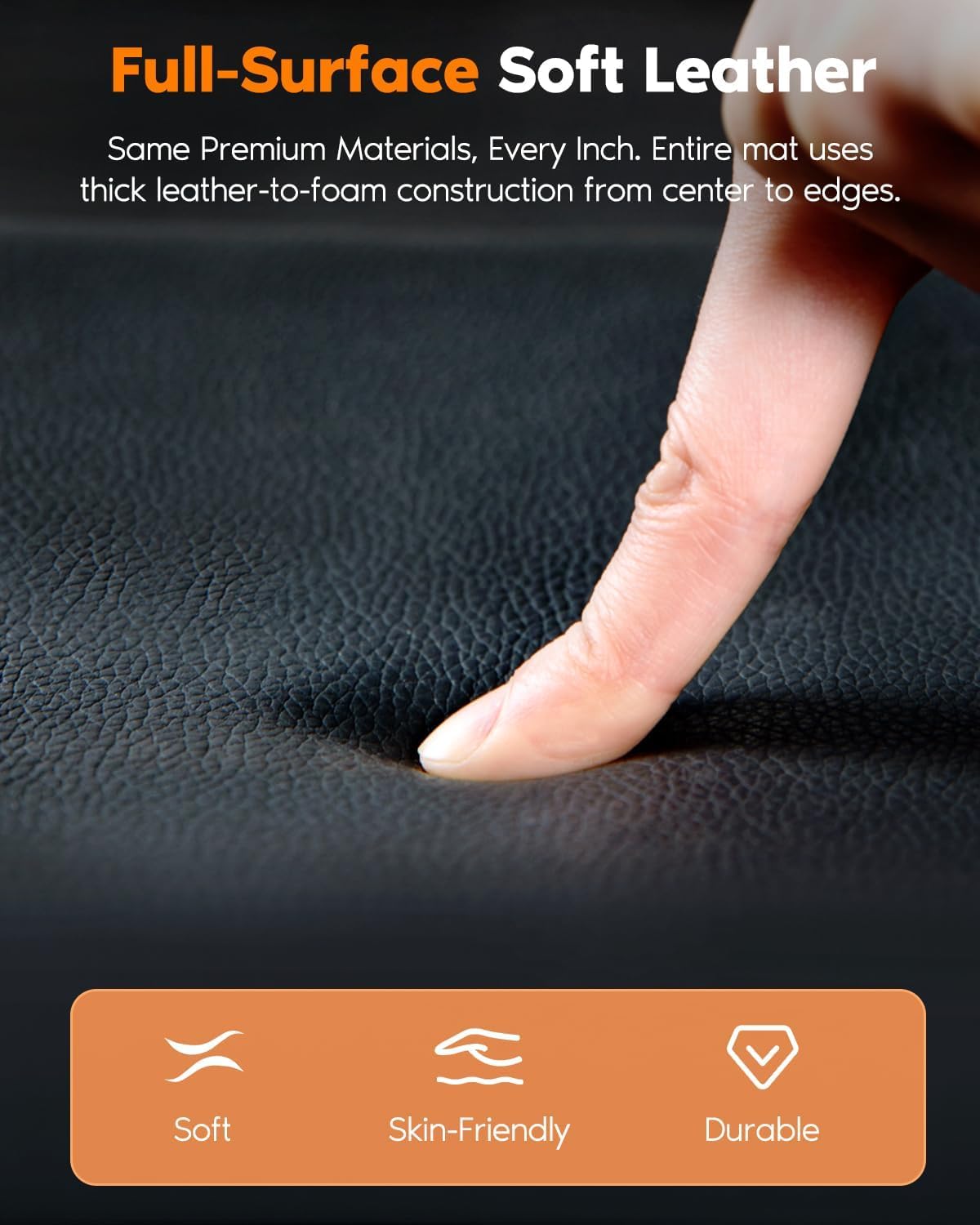 6-in-1 Leather Dog BackSeat Extender, Hard Bottom 40/60 Split Waterproof Car Back/Front Seat Cover, Rear Hammock Carseat Protector, Large Size Pet Mat for SUV/Truck/Cargo, Vehicle Bed Travel Accessory