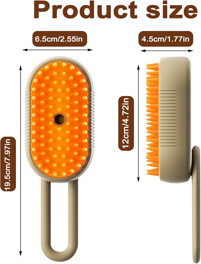Cat Steam Brush for Shedding, 2025 New 4 in 1 Rechargeable Steam Pet Brushes for Cats & Dogs, Indoor Anti-static Pets Brush for Massage, Cleaning, Shedding & Combing Hair (Beige)