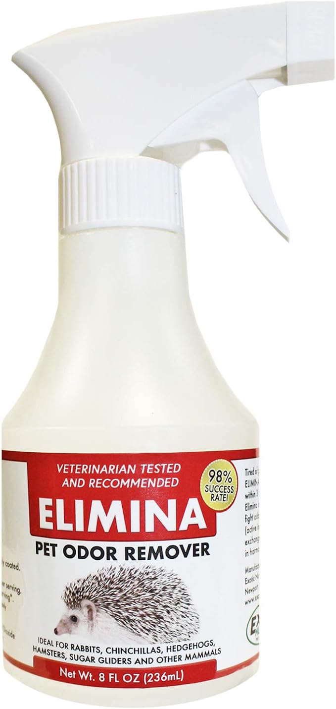 Exotic Nutrition Elimina 8 oz. Bottle - Eliminates Pet Odor Internally - for Ferrets, Cats, Dogs, Hedgehogs, Sugar Gliders, Skunks, Chinchillas