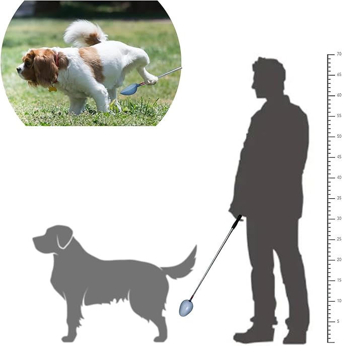 QMARK Telescopic Urine Collector, Reusable Dog Urine Sample Catcher, Cat Pee Stick for Veterinary Supplies. with 2 Spoons and 2 Collection Cups