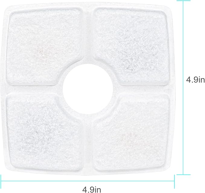 Wonder Creature Cat Water Fountain Filter, Square Cat Fountain Replacement Filters, 8 Carbon Filters Pack