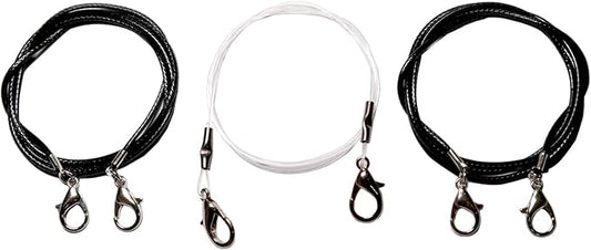 Replacement Strings for Cat Wand Toy - 3 Pieces - Nylon Wire and 2 Durable Paracord Strings - Kitten Wand Toy Refill Wires with Lobster Clasps for All Lures, Cat Stick