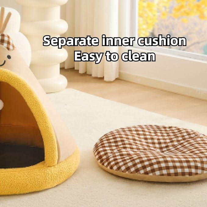 Cat Tent, Foldable Cat Bed Cave, Winter Warm Kitten House, Dog Hideaway House, Pet Bed Hideout for Small and Medium Dogs (Red,Large)