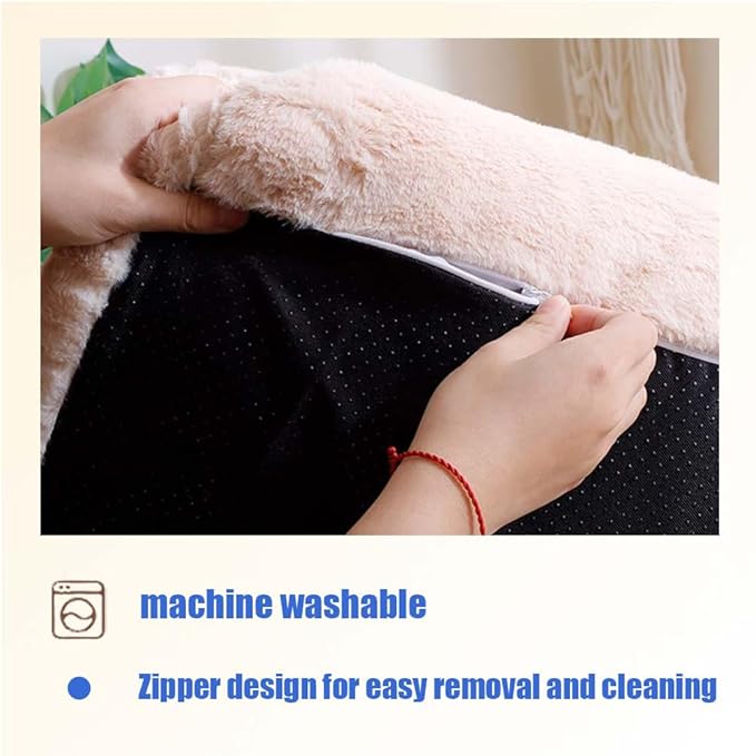 Plush Pet Sofa, Cat Couch Bed for Small Animal Multiple Color Options with Removable and Machine Washable for Indoor (Pink, Medium)