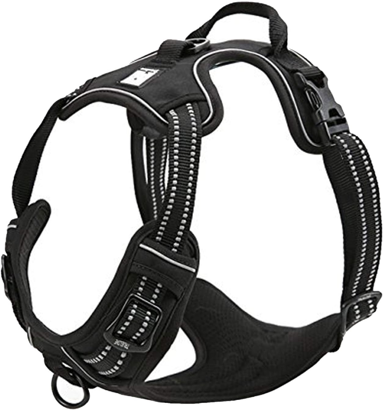 TRUE LOVE Truelove Adjustable No-Pull Dog Harness Reflective Pup Vest Harnesses Comfortable Control Brilliant Colors TLH5651(Black,M)