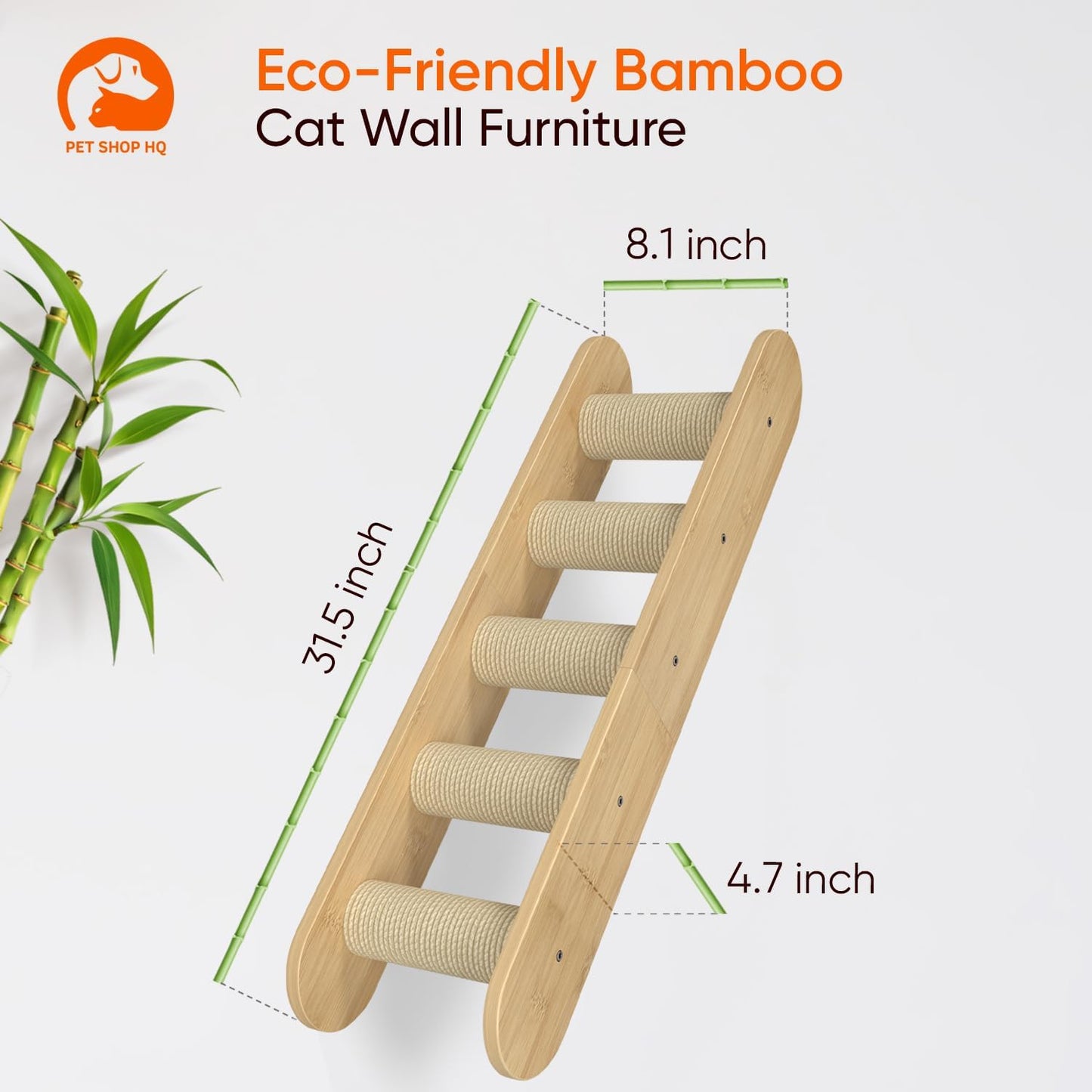 Wall-Mounted Cat Furniture for Climbing - Indoor Wooden Floating Shelves, Perches, Hammock, Bed, Bridges, and Walkways