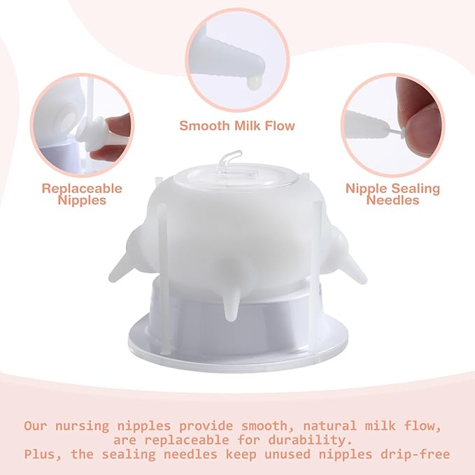 Nursing Nipple for Kittens, Nursing Nipple with 4 Adjustable Detachable Nipples – Perfect Replacement for Nursing Bottles, Puppy Feeder for Newborn Kittens & Puppies, 200ml Capacity(White)
