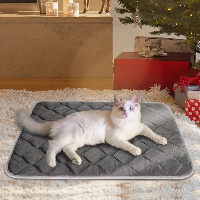 ULIGOTA Self Warming Cat Bed Self Heating Cat Mat Thermal Pet Bed Mat Self-Warming Dog Crate Pad 20"x16"