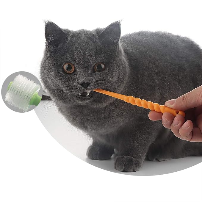 VTurboWay 360-Degree Pet Toothbrush for Puppy, Small Dog and Cat, Colors May Vary