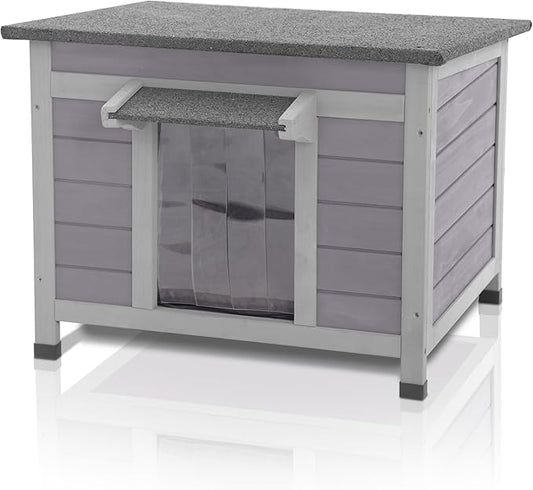 GUTINNEEN Outdoor Cat House Wooden Rabbit Hutch Outside Feral Cat Shelter Bunny Cage Guinea Pig Habitat Weatherproof(AIR12)