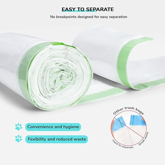 65 Count Drawstring Litter Box Liner Bags for Auto Self-Cleaning Litter Box, Extra Thick Leak Proof Cat Litter Replacement Waste Bags, Unscented, 18.1"W x 15.7"H, 3.5 Gal