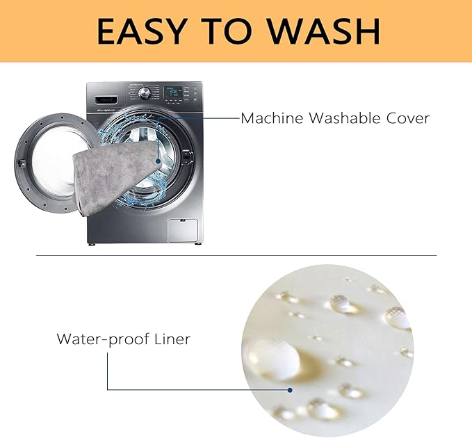 EMPSIGN Stylish Dog Bed Mat Dog Crate Pad Mattress Reversible (Cool & Warm), Water Proof Linings, Removable Machine Washable Cover, Firm Support Pet Crate Bed for Small to XX-Large Dogs, Grey