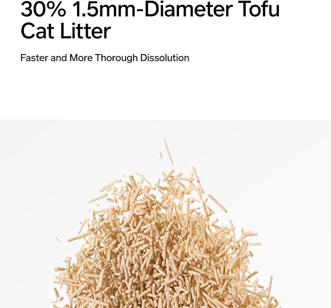 pidan Tofu Cat Litter Clumping,Flushable,Ultra Absorbent and Fast Drying, 100% Natural Ingredients Litter,Solubility in Water,Really Dust-Free,Less Scattering (5.3lb×4bags)