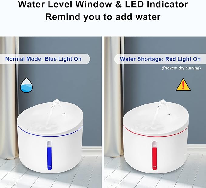 DOGNESS D03 Pet Water Fountain, Healthy and Hygienic Drinking Fountain Super Quiet Flower Automatic Electric Water Bowl for Dogs, Cats, Birds (1L, White)